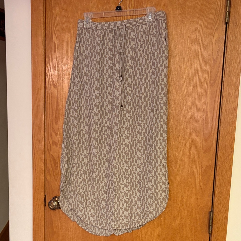Eddie Bauer Beige Patterned Maxi Skirt